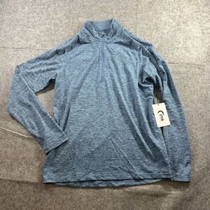 Zyia Mens 1/4 Zip Size Small Heather Blue Comfy Pullover Athletic Running